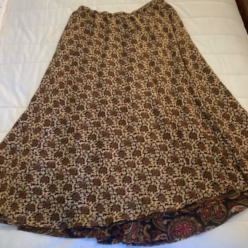 Reversible Long Flower Pattern Skirt